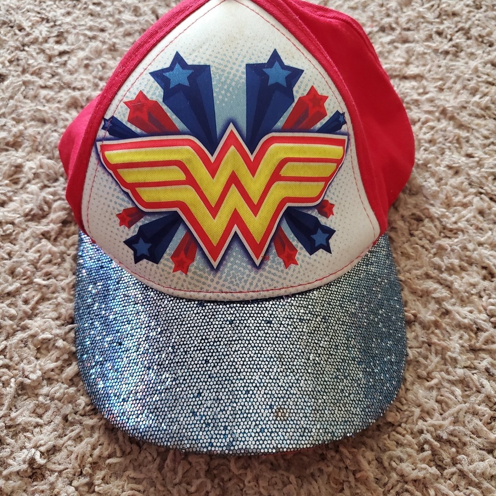Wonder Woman Girls Ball Cap Hat Adjustable Baseball DC Comics Sequin
